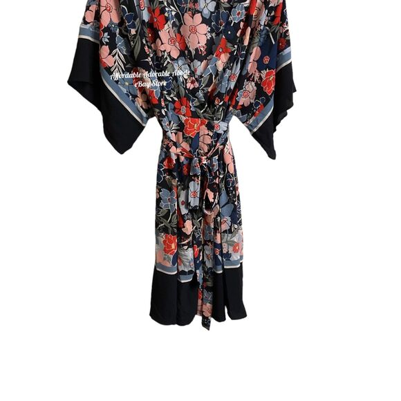 Motherhood Maternity Kimono Wrap Style Dress -Large Boxy Relaxed Fit Adjustable - Picture 8 of 11